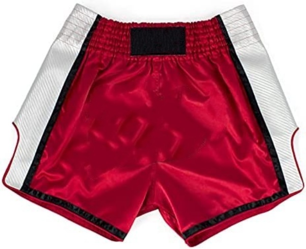 Muay Thai Trunks, Red, White and Black