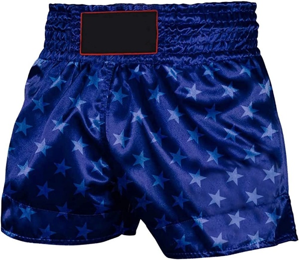 Star Print Satin Trunks, Royal Blue