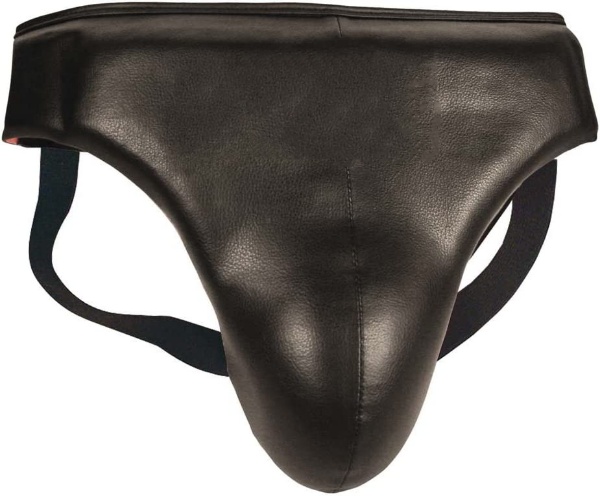 Leather-look Groin Guard, Black