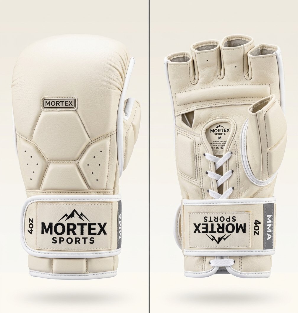 MMA Grappling Gloves, Cream